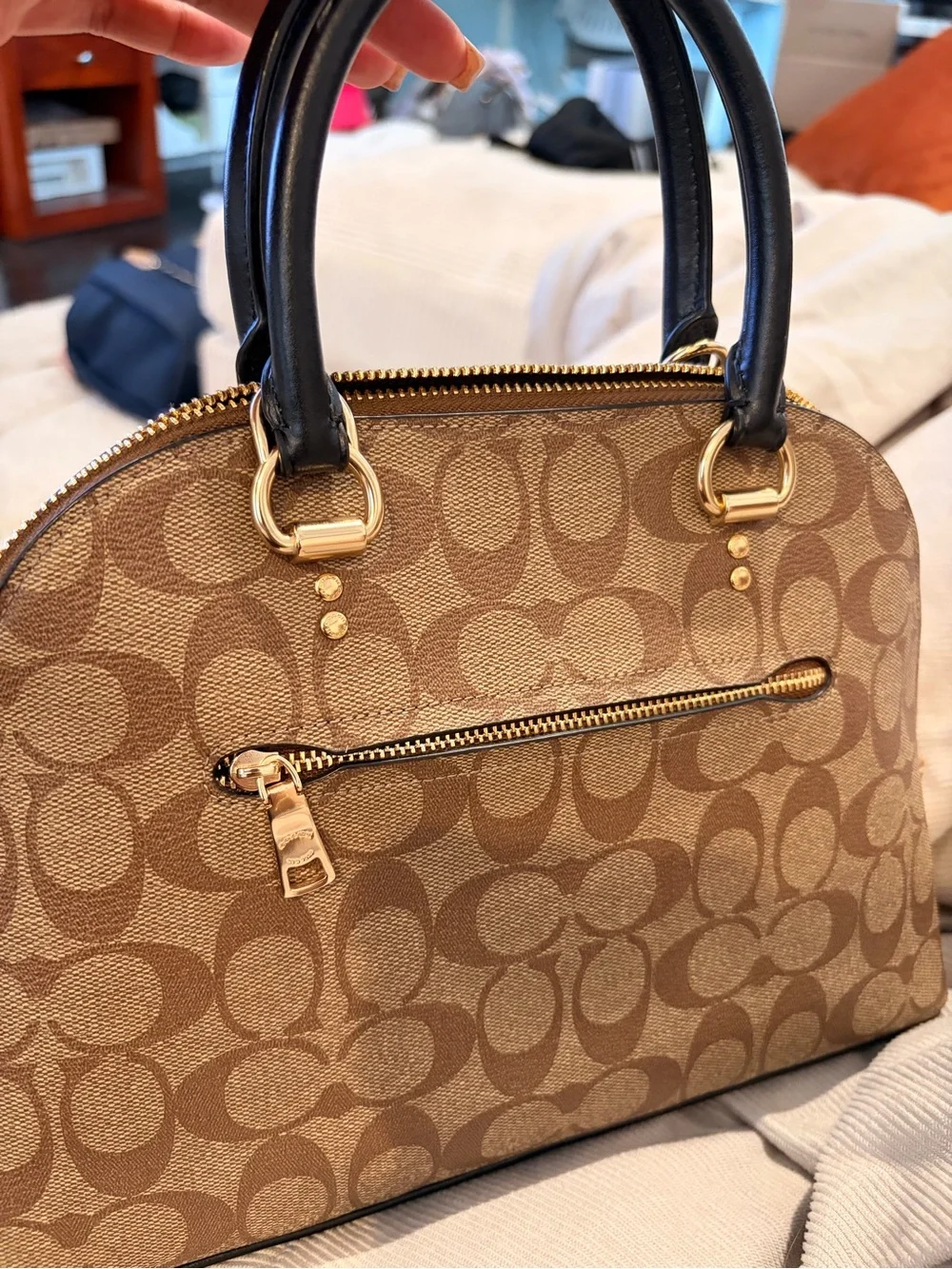 Coach Dome Satchel in Signature Jaquard